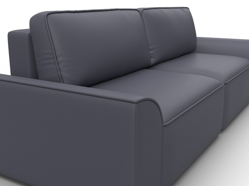 Диван прямой Лига-048 НПБ, Экокожа, GRIFON 15 серый