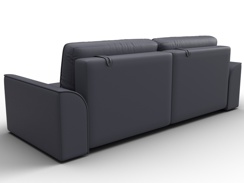 Диван прямой Лига-048 НПБ, Экокожа, GRIFON 15 серый