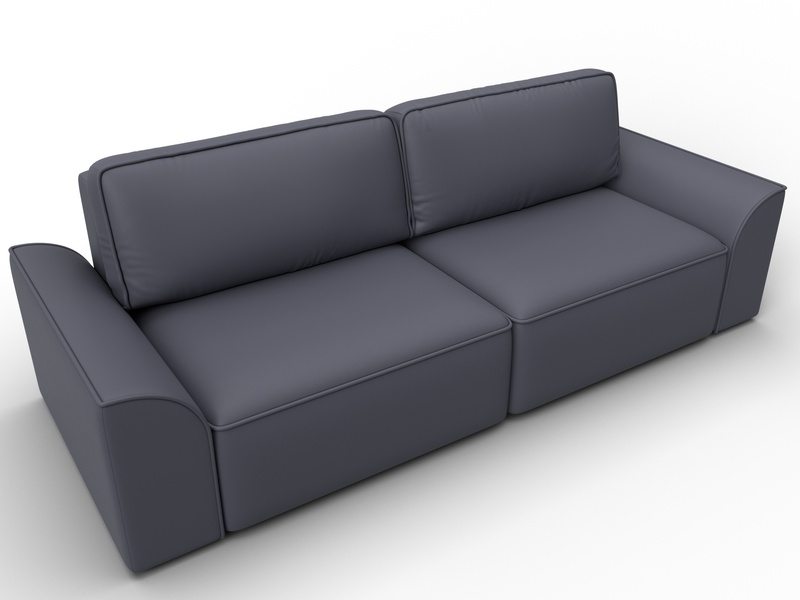 Диван прямой Лига-048 НПБ, Экокожа, GRIFON 15 серый