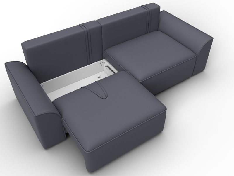 Диван прямой Лига-048 НПБ, Экокожа, GRIFON 15 серый