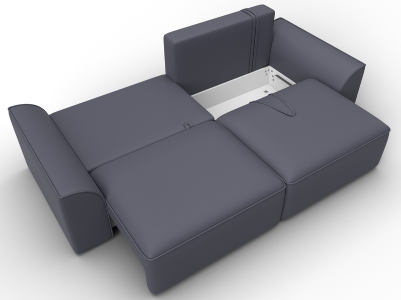 Диван прямой Лига-048 НПБ, Экокожа, GRIFON 15 серый