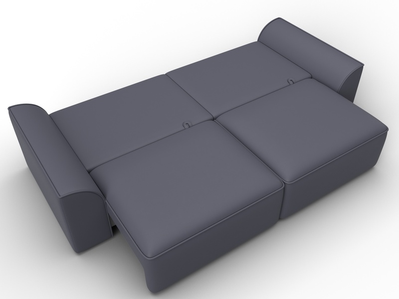 Диван прямой Лига-048 НПБ, Экокожа, GRIFON 15 серый