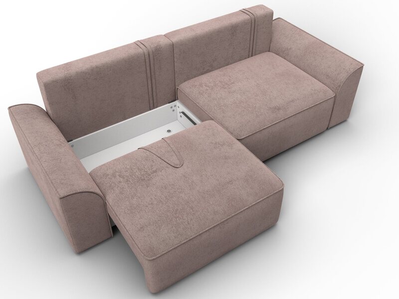 Диван прямой Лига-048 НПБ, Велюр, TOWER 05 бежевый