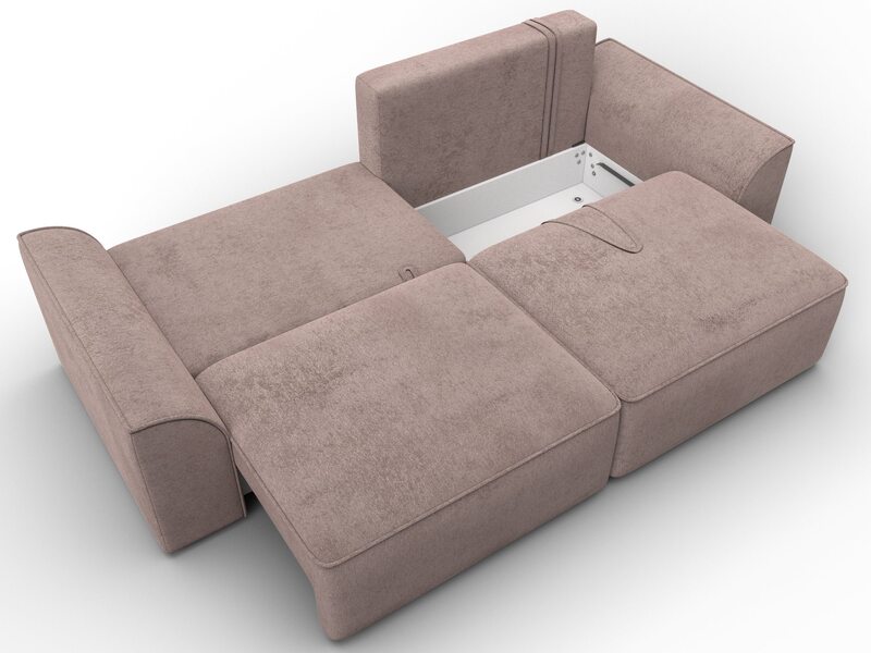 Диван прямой Лига-048 НПБ, Велюр, TOWER 05 бежевый