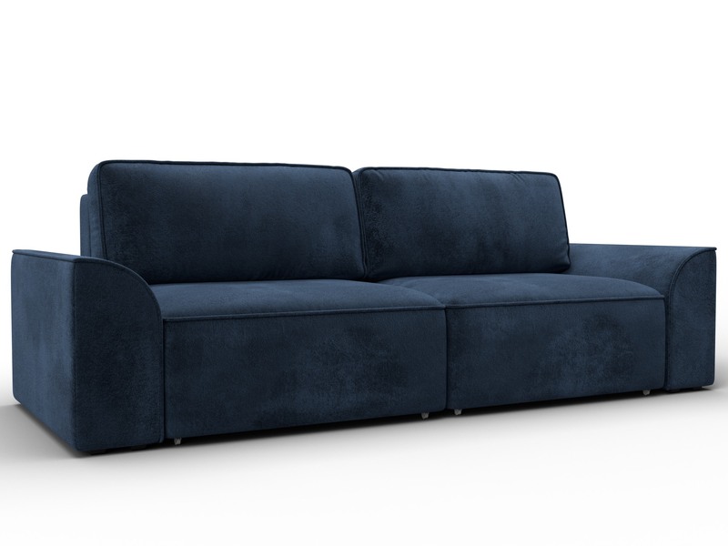 Диван прямой Лига-048 НПБ, Велюр, TOWER 13 синий