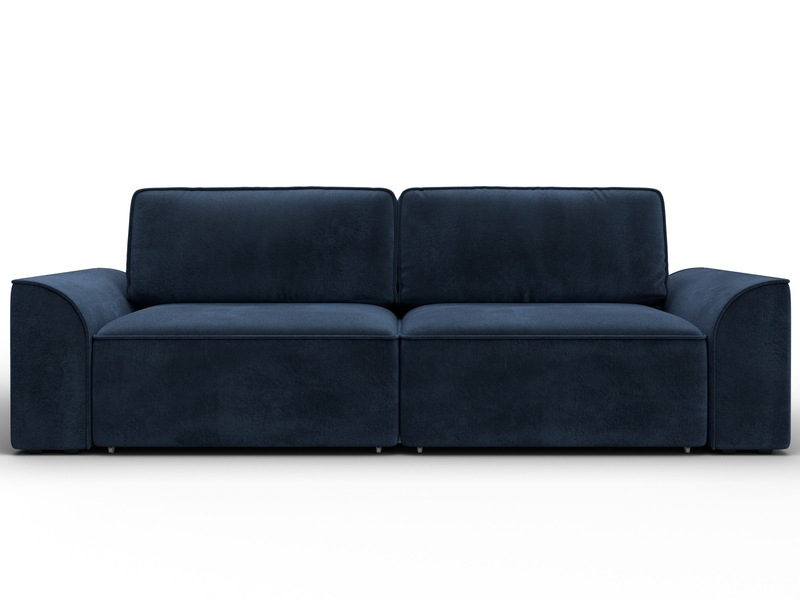 Диван прямой Лига-048 НПБ, Велюр, TOWER 13 синий