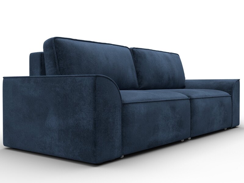 Диван прямой Лига-048 НПБ, Велюр, TOWER 13 синий