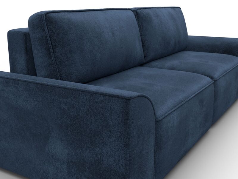 Диван прямой Лига-048 НПБ, Велюр, TOWER 13 синий