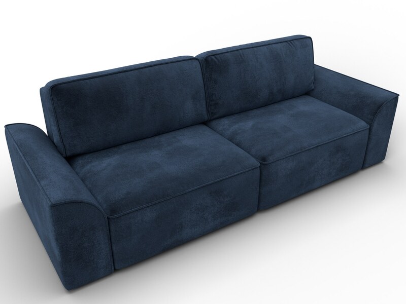 Диван прямой Лига-048 НПБ, Велюр, TOWER 13 синий