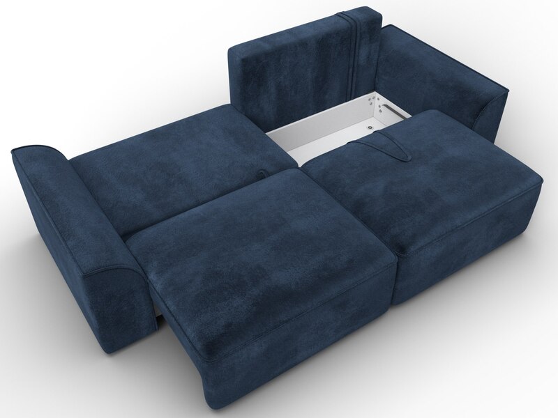 Диван прямой Лига-048 НПБ, Велюр, TOWER 13 синий