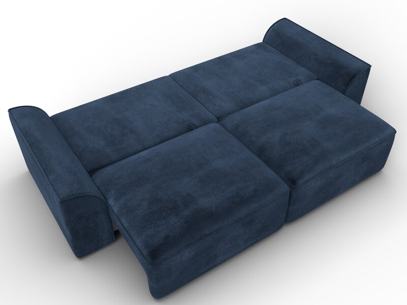 Диван прямой Лига-048 НПБ, Велюр, TOWER 13 синий