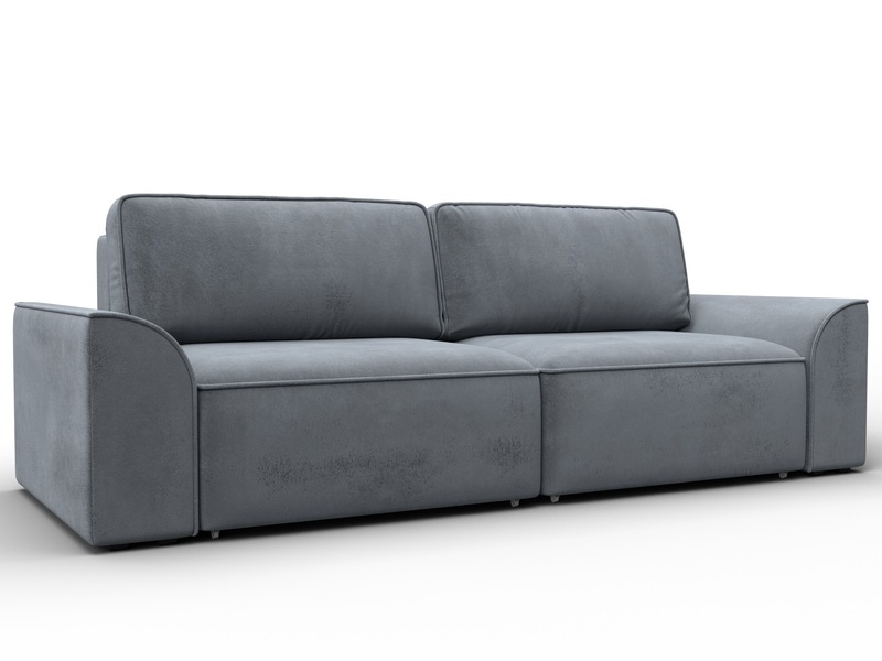 Диван прямой Лига-048 НПБ, Велюр, TOWER 10 серый