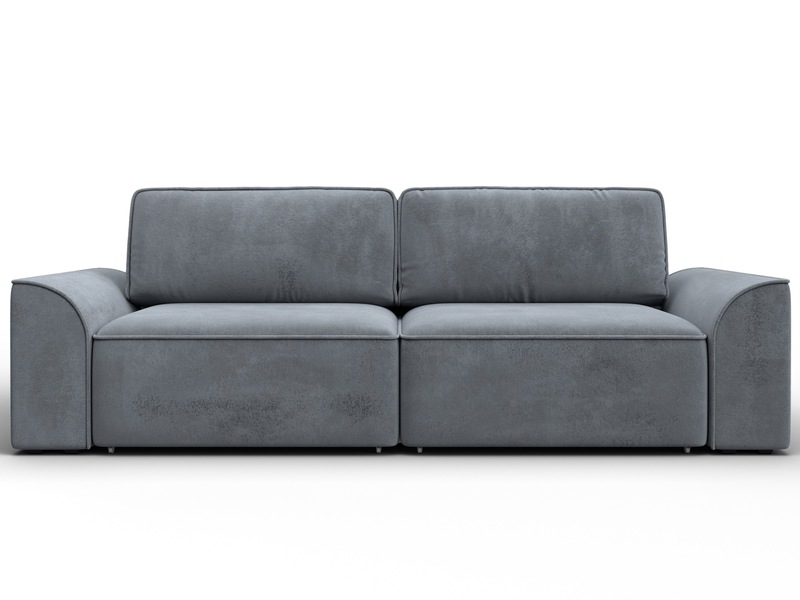 Диван прямой Лига-048 НПБ, Велюр, TOWER 10 серый