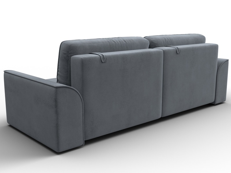 Диван прямой Лига-048 НПБ, Велюр, TOWER 10 серый