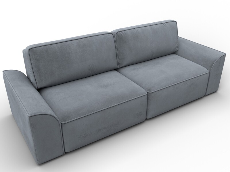 Диван прямой Лига-048 НПБ, Велюр, TOWER 10 серый