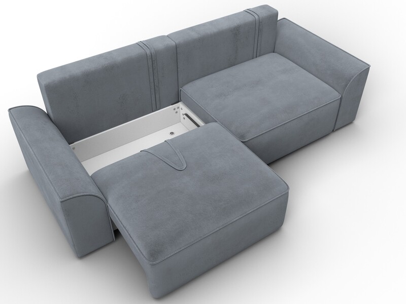 Диван прямой Лига-048 НПБ, Велюр, TOWER 10 серый