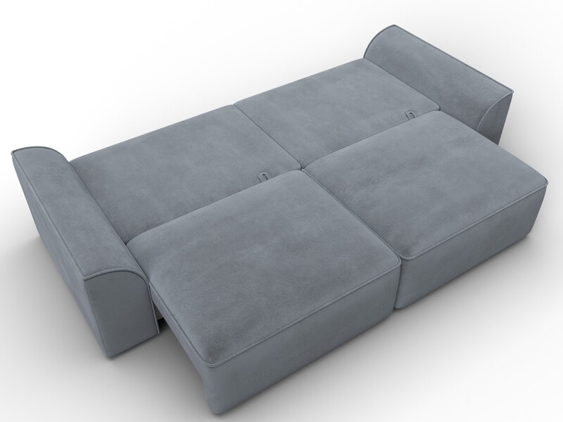 Диван прямой Лига-048 НПБ, Велюр, TOWER 10 серый