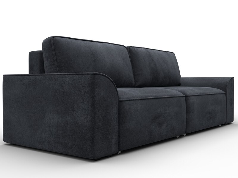 Диван прямой Лига-048 НПБ, Велюр, TOWER 11 темно-серый