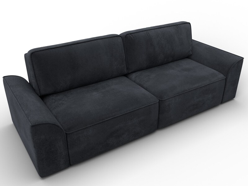 Диван прямой Лига-048 НПБ, Велюр, TOWER 11 темно-серый