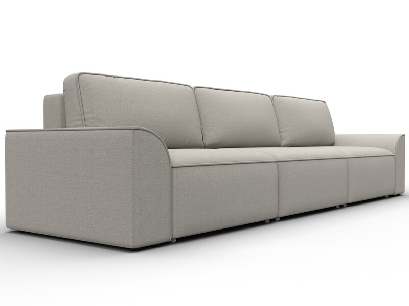 Диван прямой Лига-048 НПБ Лонг, Рогожка, Амур 02 бежевый