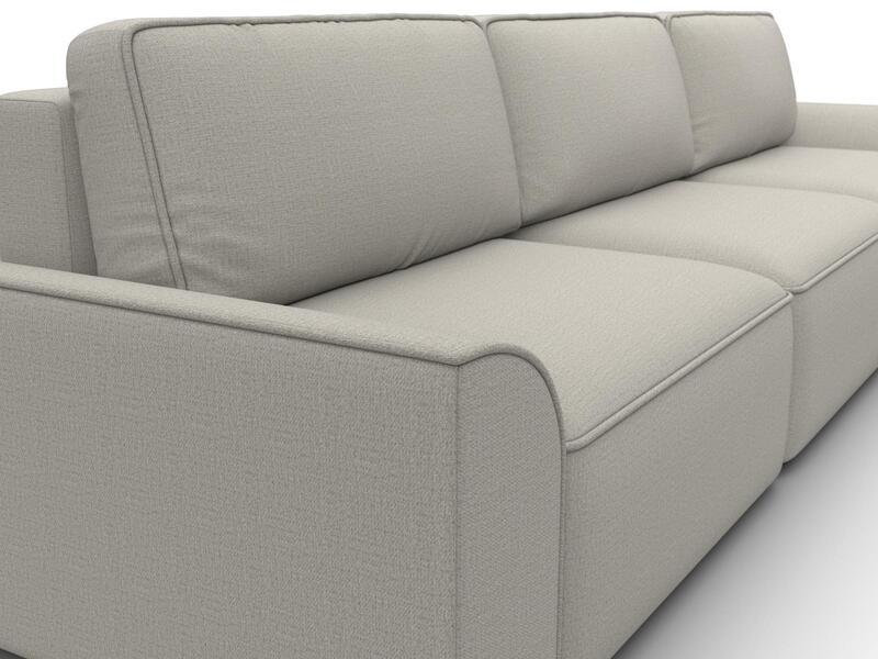 Диван прямой Лига-048 НПБ Лонг, Рогожка, Амур 02 бежевый