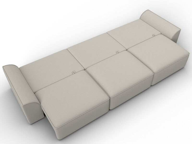 Диван прямой Лига-048 НПБ Лонг, Рогожка, Амур 02 бежевый