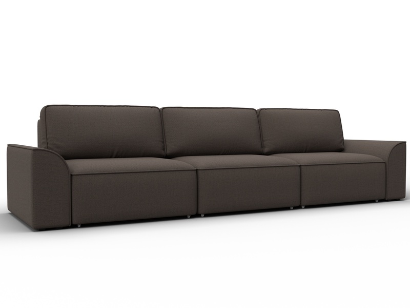 Диван прямой Лига-048 НПБ Лонг, Рогожка, Амур 05 коричневый