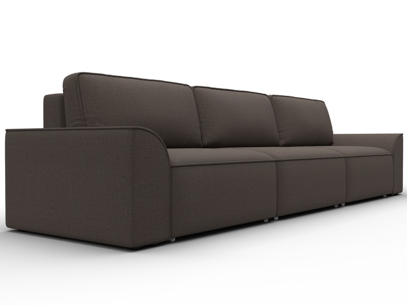 Диван прямой Лига-048 НПБ Лонг, Рогожка, Амур 05 коричневый