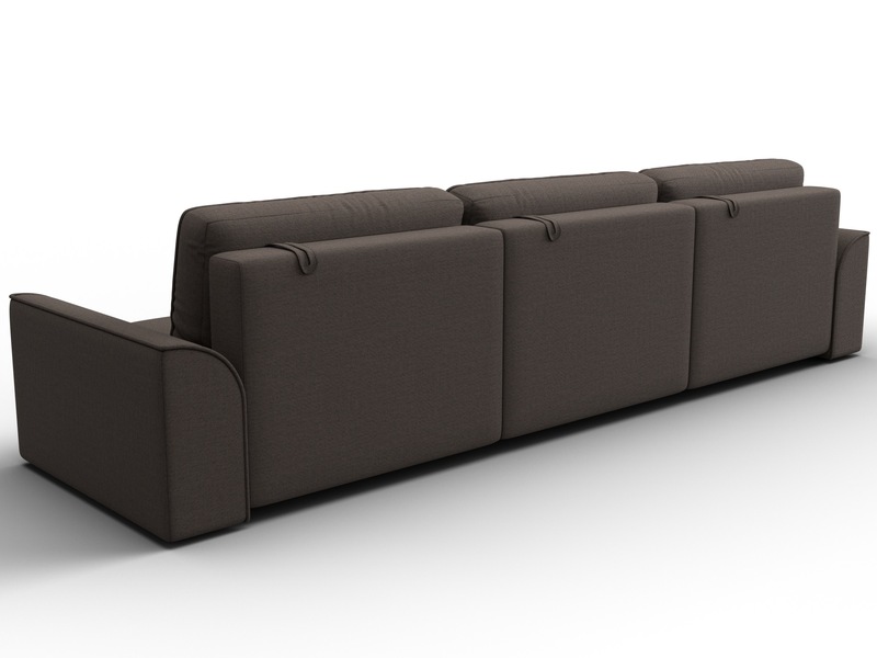 Диван прямой Лига-048 НПБ Лонг, Рогожка, Амур 05 коричневый