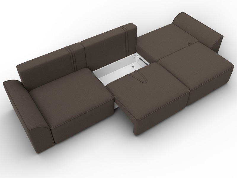 Диван прямой Лига-048 НПБ Лонг, Рогожка, Амур 05 коричневый