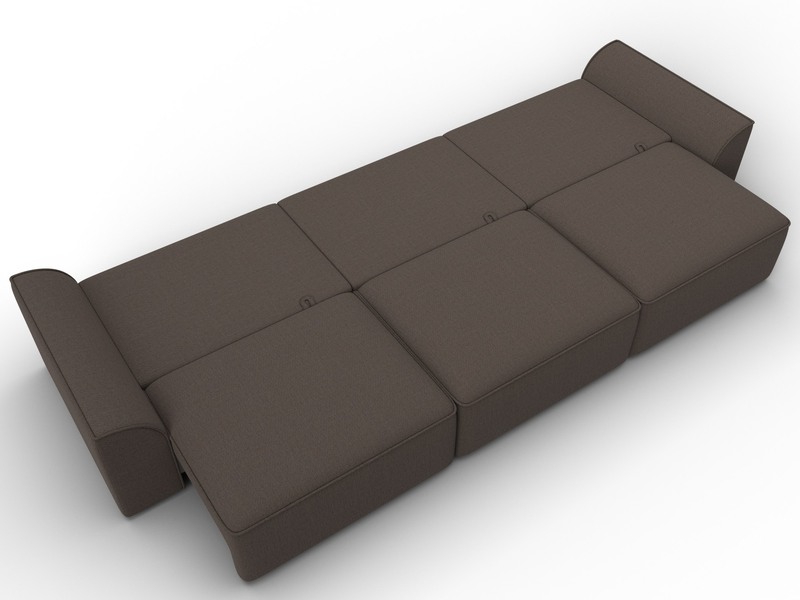 Диван прямой Лига-048 НПБ Лонг, Рогожка, Амур 05 коричневый