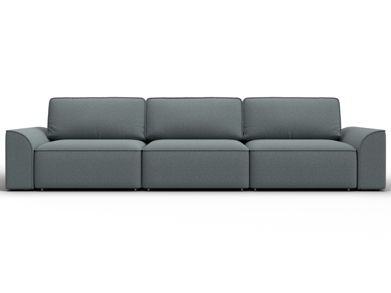 Диван прямой Лига-048 НПБ Лонг, Рогожка, Амур 07 серый