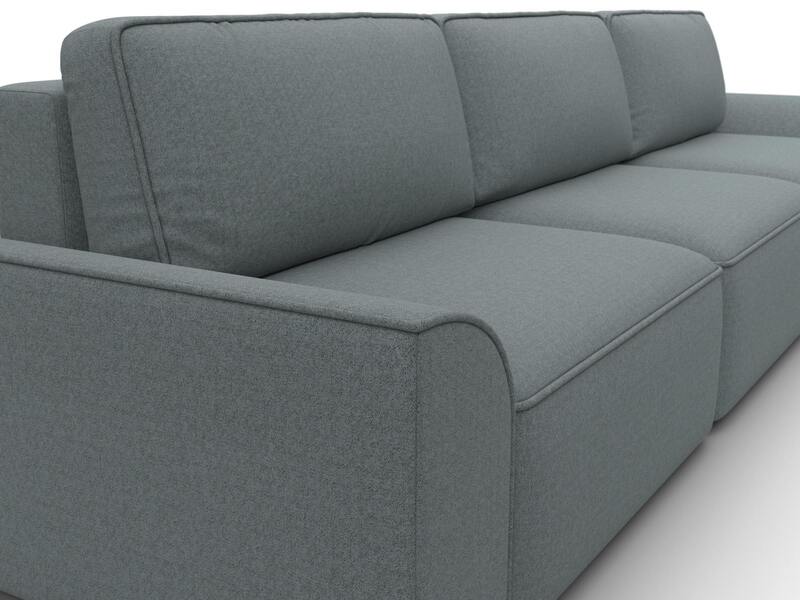 Диван прямой Лига-048 НПБ Лонг, Рогожка, Амур 07 серый