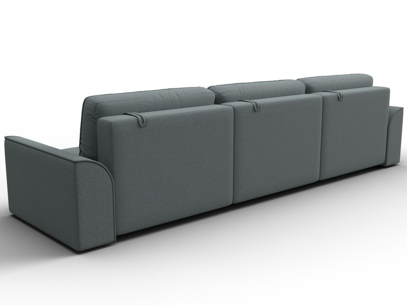 Диван прямой Лига-048 НПБ Лонг, Рогожка, Амур 07 серый