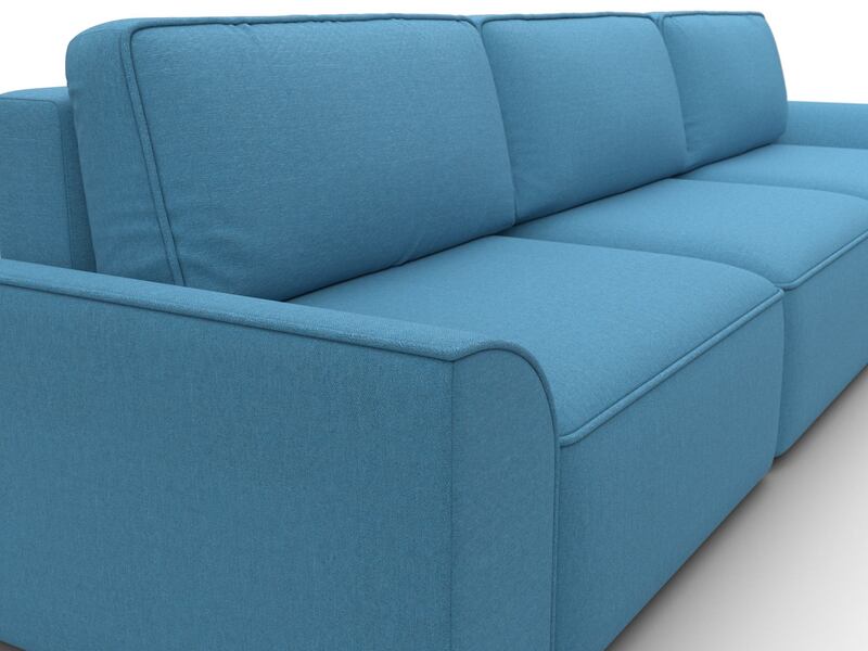 Диван прямой Лига-048 НПБ Лонг, Рогожка, Амур 10 голубой