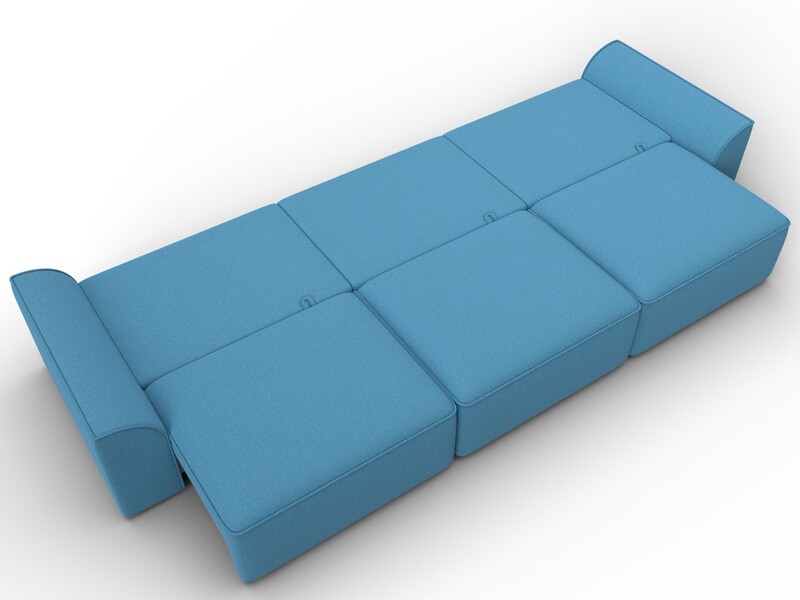 Диван прямой Лига-048 НПБ Лонг, Рогожка, Амур 10 голубой