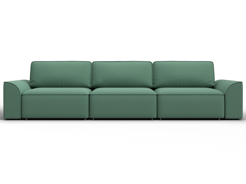 Диван прямой Лига-048 НПБ Лонг, Рогожка, Амур 11 зеленый