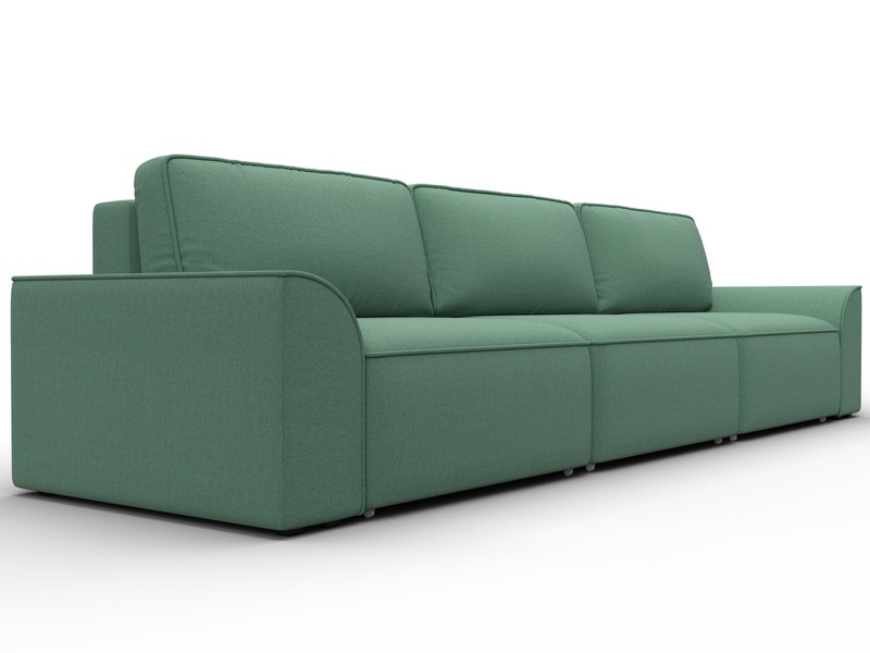 Диван прямой Лига-048 НПБ Лонг, Рогожка, Амур 11 зеленый