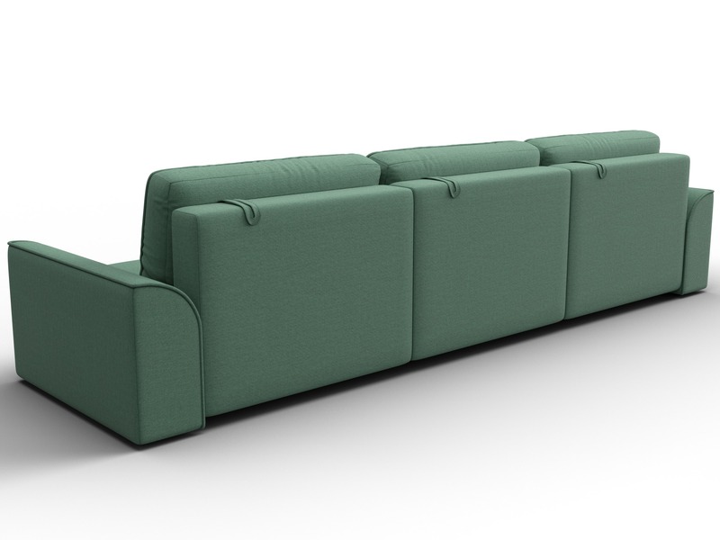 Диван прямой Лига-048 НПБ Лонг, Рогожка, Амур 11 зеленый