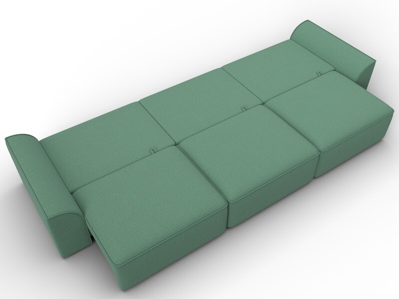 Диван прямой Лига-048 НПБ Лонг, Рогожка, Амур 11 зеленый
