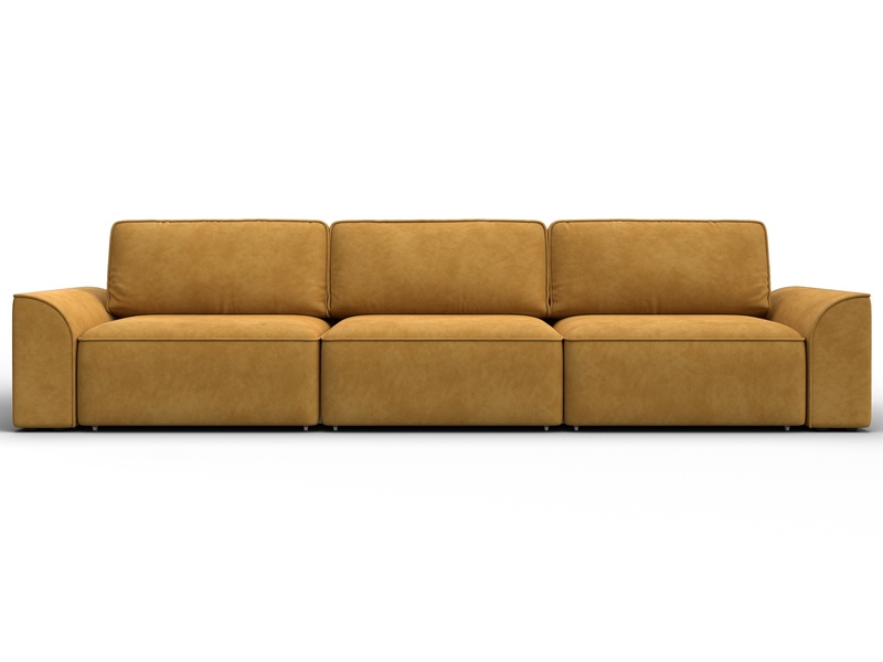 Диван прямой Лига-048 НПБ Лонг, Велюр, BRUT 10 желтый