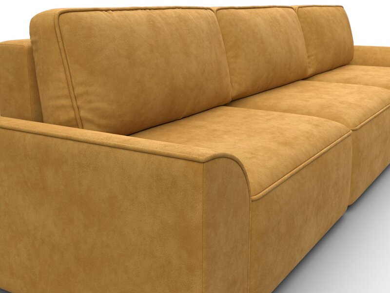 Диван прямой Лига-048 НПБ Лонг, Велюр, BRUT 10 желтый