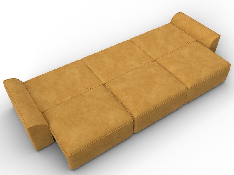 Диван прямой Лига-048 НПБ Лонг, Велюр, BRUT 10 желтый