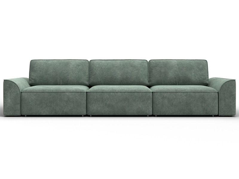Диван прямой Лига-048 НПБ Лонг, Велюр, BRUT 08 зеленый