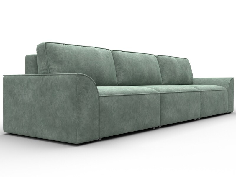Диван прямой Лига-048 НПБ Лонг, Велюр, BRUT 08 зеленый