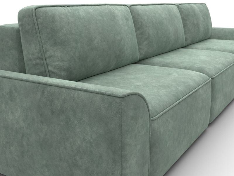 Диван прямой Лига-048 НПБ Лонг, Велюр, BRUT 08 зеленый