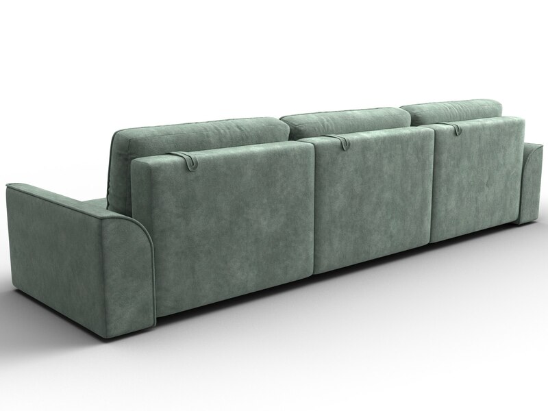 Диван прямой Лига-048 НПБ Лонг, Велюр, BRUT 08 зеленый