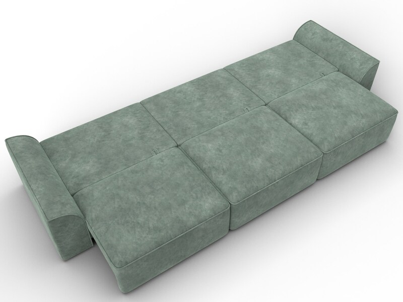 Диван прямой Лига-048 НПБ Лонг, Велюр, BRUT 08 зеленый