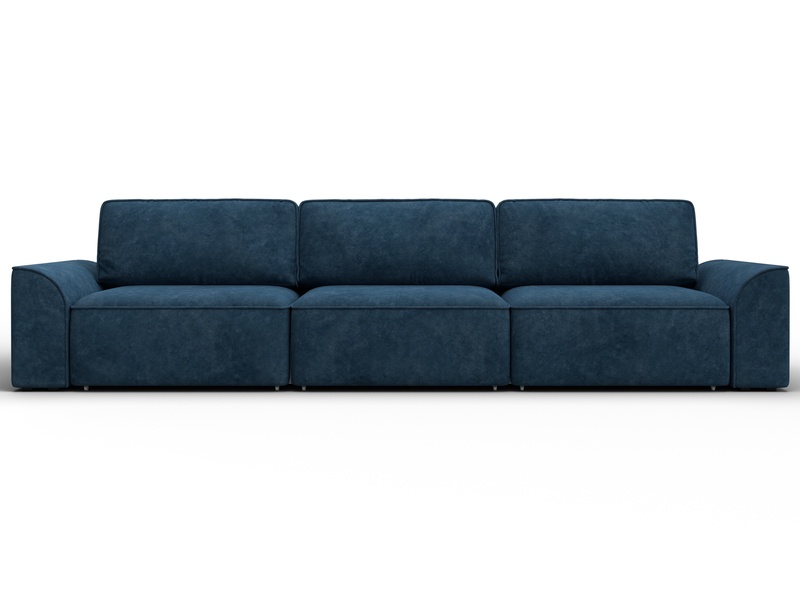 Диван прямой Лига-048 НПБ Лонг, Велюр, BRUT 11 синий