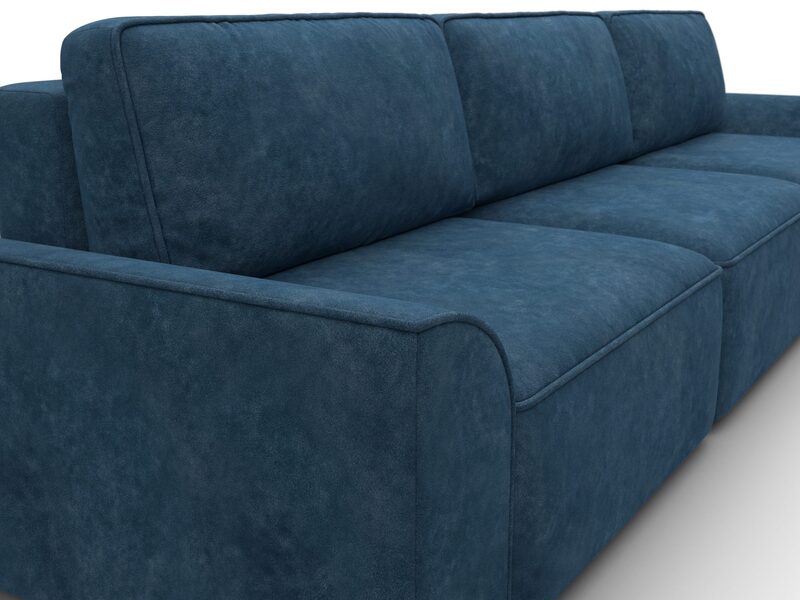 Диван прямой Лига-048 НПБ Лонг, Велюр, BRUT 11 синий